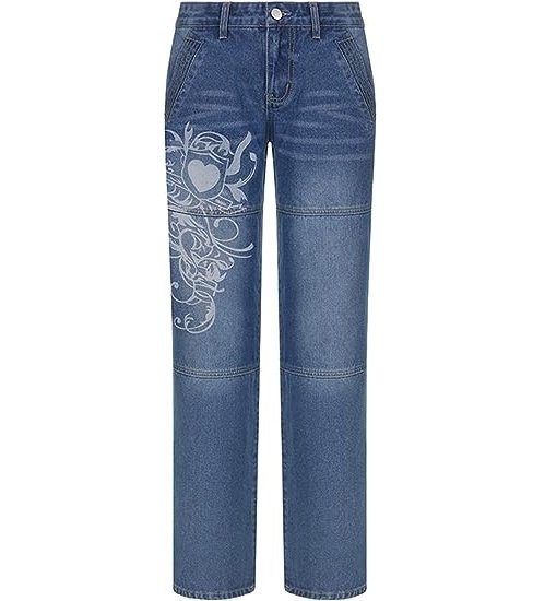 Women's Loose Jeans High Waist Wide Leg Plus Size Cargo Jeans