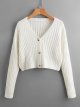 Women's Long Sleeve Plaid Button Front V Neck Soft Knit Cardigan Sweaters
